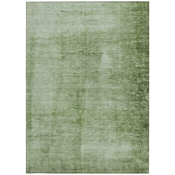 HomeRoots 5' Stylish Artichoke Green & Ivory Abstract Washable Area Rug for Indoor/Outdoor Use, Durable & Versatile 623918