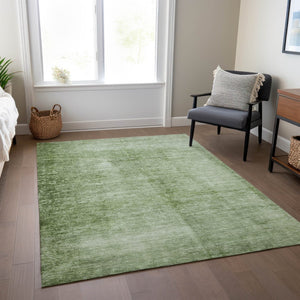 HomeRoots 5' Stylish Artichoke Green & Ivory Abstract Washable Area Rug for Indoor/Outdoor Use, Durable & Versatile 623918