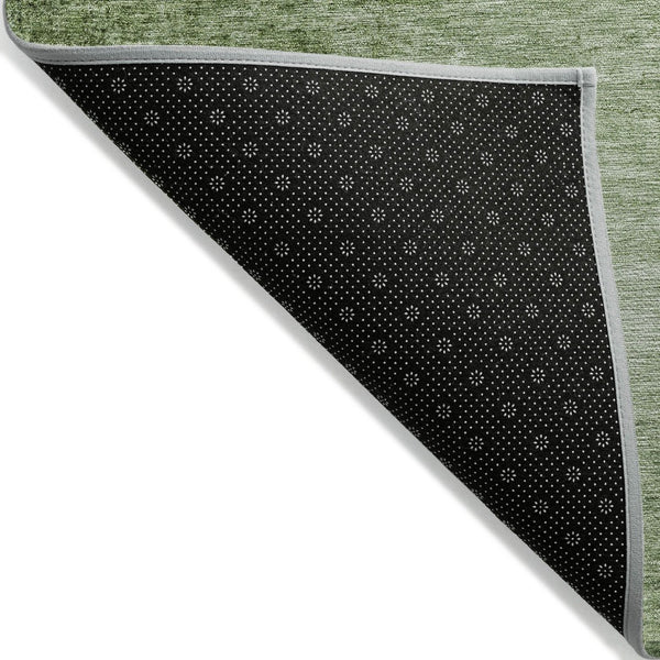 HomeRoots 8' Artichoke Green & Ivory Round Abstract Washable Area Rug - Stylish, Durable, Indoor/Outdoor Essential 623919