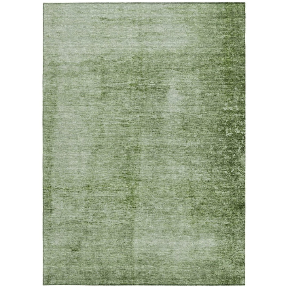 HomeRoots 8' X 10' Artichoke Green & Ivory Abstract Washable Rug – Durable, Stylish, Perfect for Indoor/Outdoor Use! 623920