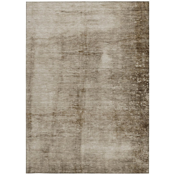 HomeRoots 9' X 12' Abstract Beige and Brown Washable Area Rug – Durable, Stylish, Ideal for Indoor & Outdoor Use 623927