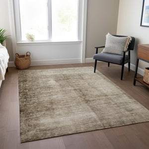 HomeRoots 10' Beige and Brown Abstract Area Rug - Stylish, Washable, Durable Indoor/Outdoor Design for Any Space 623928