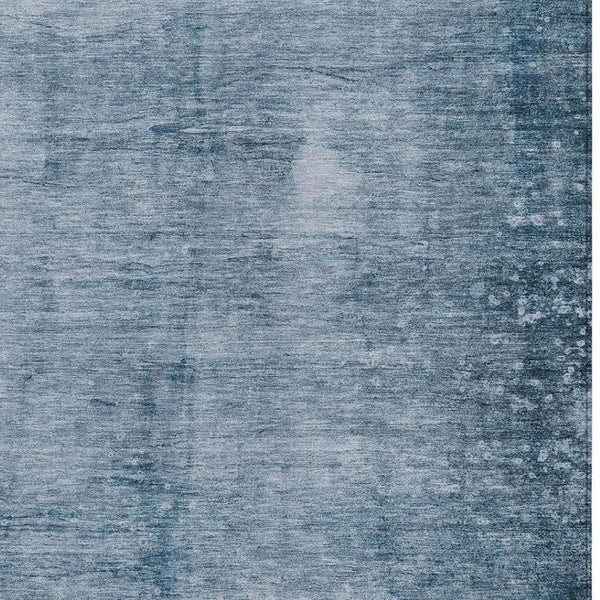 HomeRoots 9' X 12' Denim Blue & Ivory Abstract Rug - Durable, Washable, Indoor/Outdoor, Modern Design for Any Space 623939