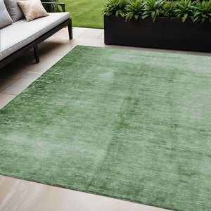 HomeRoots 5' Modern Green and Ivory Abstract Area Rug - Durable, Washable, Indoor/Outdoor Style for Any Space! 623942
