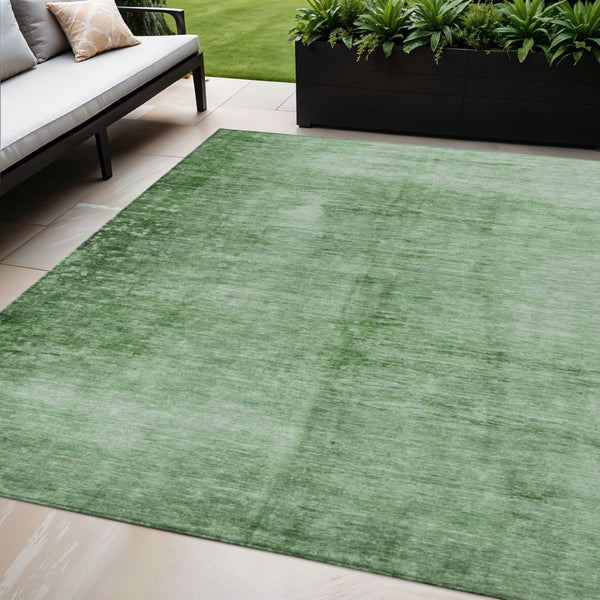 HomeRoots 5' Modern Green and Ivory Abstract Area Rug - Durable, Washable, Indoor/Outdoor Style for Any Space! 623942