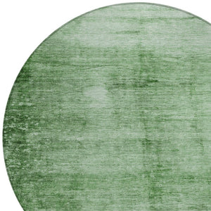 HomeRoots 8' Green & Ivory Abstract Round Area Rug - Washable, Durable, Stylish for Indoor & Outdoor Spaces 623943