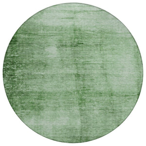 HomeRoots 8' Green & Ivory Abstract Round Area Rug - Washable, Durable, Stylish for Indoor & Outdoor Spaces 623943