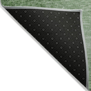 HomeRoots 8' Green & Ivory Abstract Round Area Rug - Washable, Durable, Stylish for Indoor & Outdoor Spaces 623943