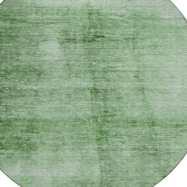 HomeRoots 8' Green & Ivory Abstract Round Area Rug - Washable, Durable, Stylish for Indoor & Outdoor Spaces 623943