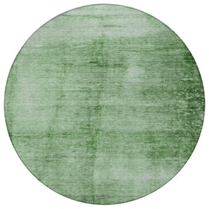 HomeRoots 8' Green & Ivory Abstract Round Area Rug - Washable, Durable, Stylish for Indoor & Outdoor Spaces 623943