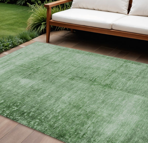 HomeRoots 9' X 12' Green And Ivory Abstract Washable Rug – Versatile, Durable Indoor/Outdoor Area Carpet for All Spaces 623945