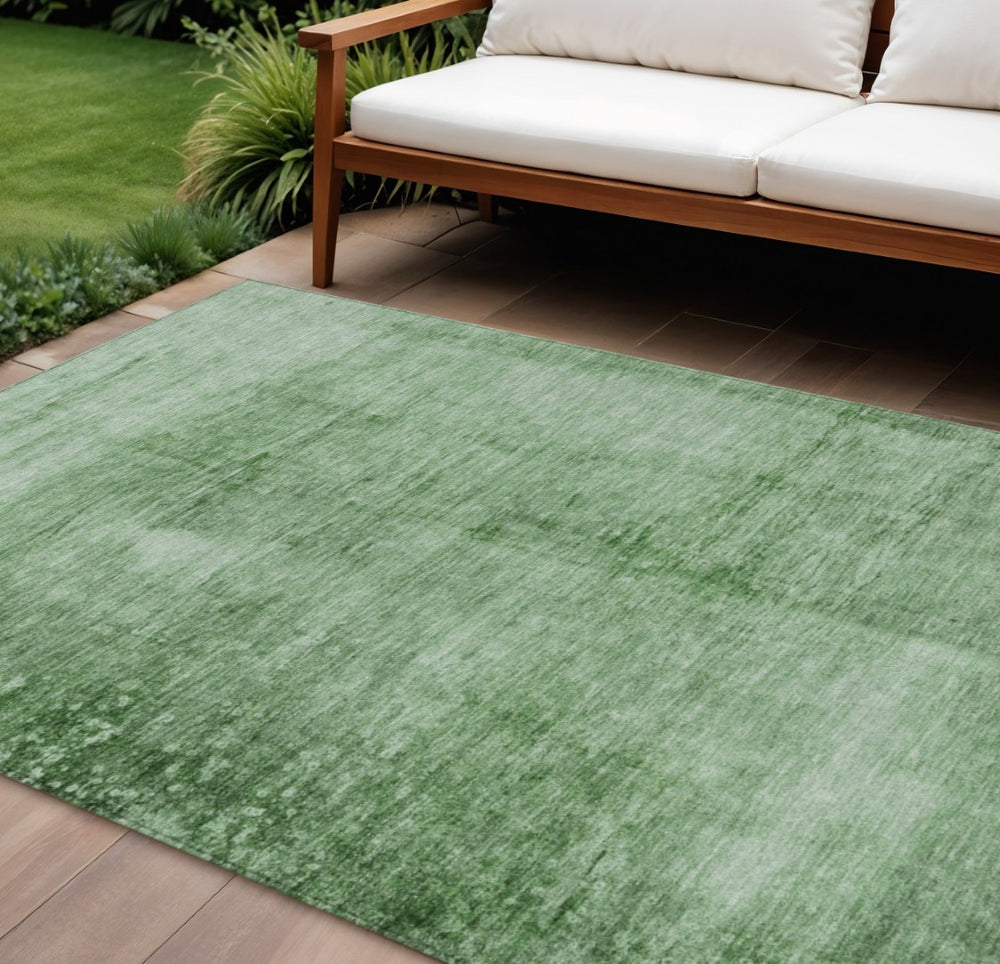 HomeRoots 10' Contemporary Green and Ivory Abstract Washable Area Rug for Indoor and Outdoor Use, Durable Design 623946