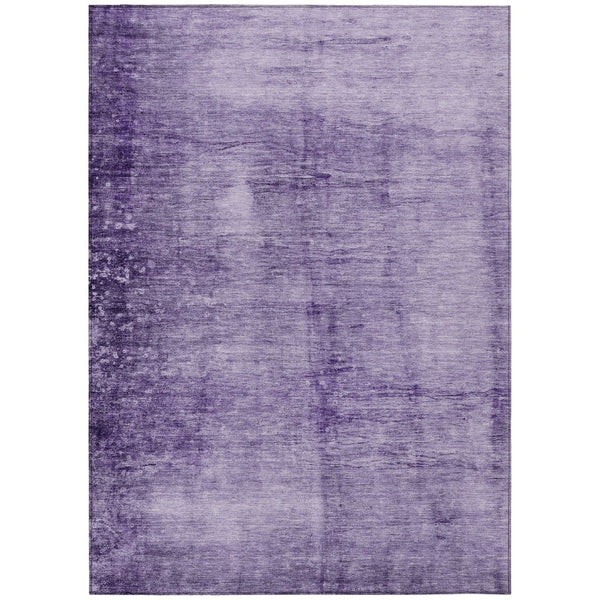 HomeRoots 5' X 8' Purple and Ivory Abstract Washable Rug – Stylish, Durable, Indoor/Outdoor Perfect for High-Traffic Areas 623954