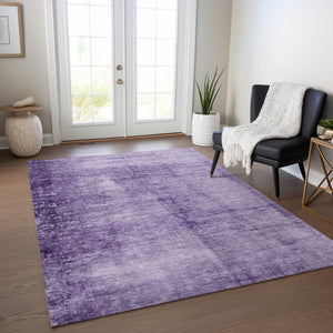 HomeRoots 5' X 8' Purple and Ivory Abstract Washable Rug – Stylish, Durable, Indoor/Outdoor Perfect for High-Traffic Areas 623954
