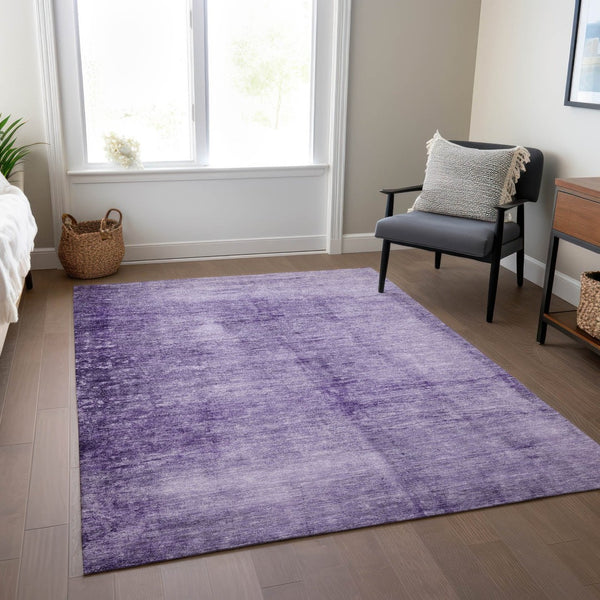 HomeRoots 5' X 8' Purple and Ivory Abstract Washable Rug – Stylish, Durable, Indoor/Outdoor Perfect for High-Traffic Areas 623954
