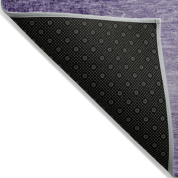 HomeRoots 8' Round Abstract Purple and Ivory Area Rug – Washable, Stain Resistant, Perfect for Indoor & Outdoor Spaces! 623955