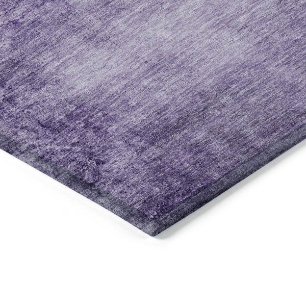 HomeRoots 8' Round Abstract Purple and Ivory Area Rug – Washable, Stain Resistant, Perfect for Indoor & Outdoor Spaces! 623955