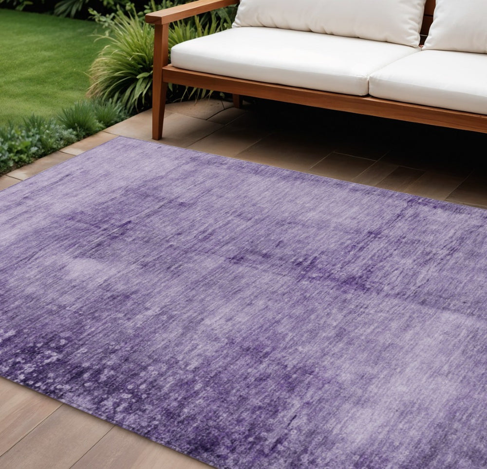 HomeRoots 10' Purple and Ivory Abstract Area Rug – Washable Indoor/Outdoor Design for Durable, Stylish Living Spaces 623958