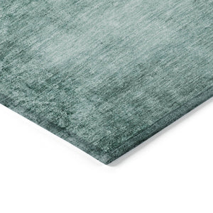 HomeRoots 8' Teal Blue and Ivory Round Abstract Area Rug - Washable, Durable for Indoor Outdoor Spaces 623961