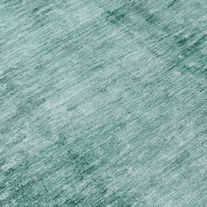 HomeRoots 8' Teal Blue and Ivory Round Abstract Area Rug - Washable, Durable for Indoor Outdoor Spaces 623961