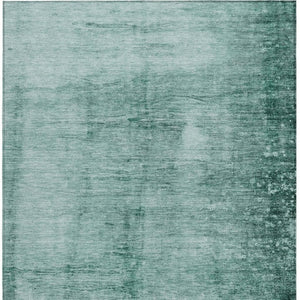 HomeRoots 9' X 12' Teal Blue & Ivory Abstract Area Rug - Washable, Indoor/Outdoor, Stylish & Durable Design! 623963