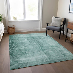 HomeRoots 10' Teal Blue & Ivory Abstract Washable Area Rug - Durable, Stylish Design for Indoor & Outdoor Spaces 623964