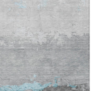 HomeRoots 5' X 8' Teal Blue and Gray Abstract Area Rug - Durable, Stylish, Washable Indoor/Outdoor Decor Piece 623990