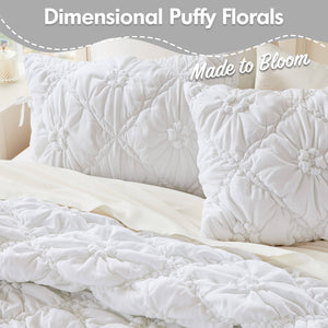 English Elm 3PCS Plush Microfiber Full/Queen Comforter Set with Hypoallergenic Poly Fill and Soft Shams White 16.93 L x 12.99 W x 6.69 H B035P366529