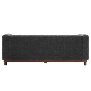 English Elm Modern Chenille Loveseat with Pocket Spring Support for Apartment Living Rooms Dark Grey N763S000070R