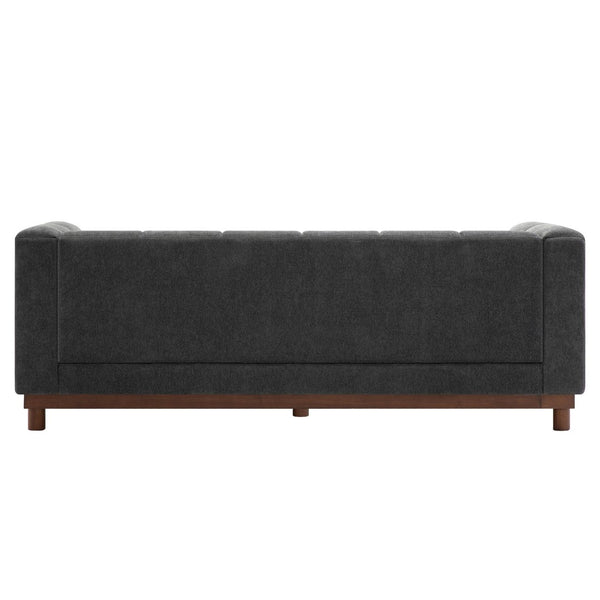 English Elm Modern Chenille Loveseat with Pocket Spring Support for Apartment Living Rooms Dark Grey N763S000070R
