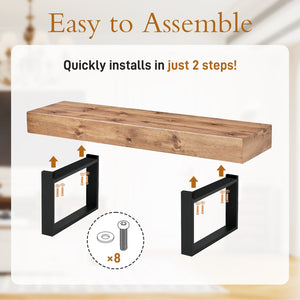 English Elm 59" Farmhouse Dining Bench with Metal Legs — 59x15.75in Sturdy Entryway, Shoe & Bed Bench, 250lb Capacity WF320038AAE