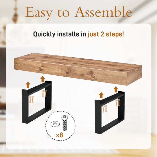 English Elm 59" Farmhouse Dining Bench with Metal Legs — 59x15.75in Sturdy Entryway, Shoe & Bed Bench, 250lb Capacity WF320038AAE