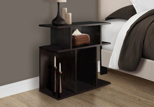 English Elm Accent Three-Tier Accent Table with Six Open Display Shelves for Living Room, Bedroom, Modern Design Espresso 28 L x 15 W x 8 H B2710P219050