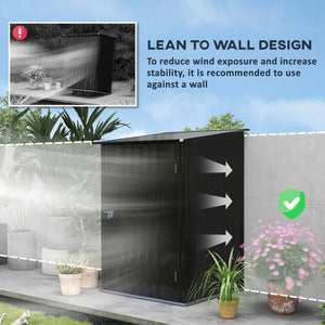 English Elm Outsunny Galvanized Steel Lean to Outdoor Storage Shed with Lockable Ventilated Design W2225P217229