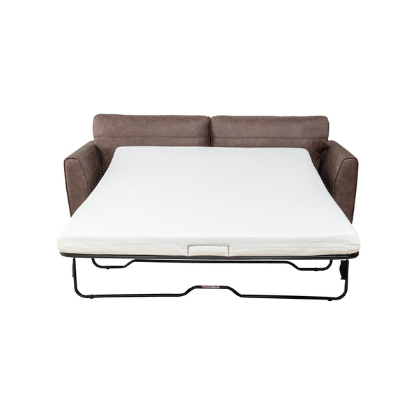 English Elm 2-Seater Convertible Sofa Bed - Stylish Faux Leather, Durable Wooden Frame, Space-Saving Comfort B347P409789