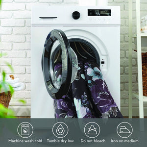 JLA Home Madison Park - 3 Cotton Printed Comforter Set with Dark Grey & Plum Floral Design, Breathable 100% Cotton Face, Machine Washable Elegance 92 L x 104 W x 1.5H MP10-8491