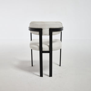 English Elm Modern Tufted Boucle Dining Chairs Set of 2 with Curved Back and Matte Metal Legs W3244P337430