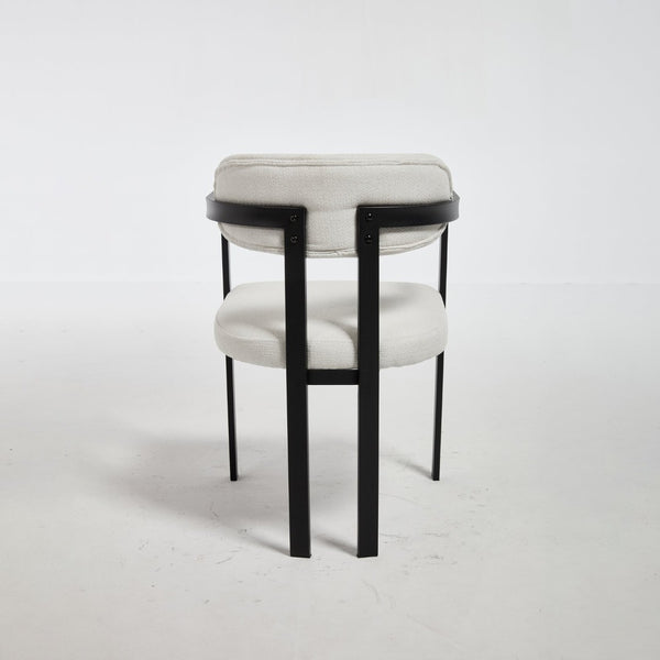 English Elm Modern Tufted Boucle Dining Chairs Set of 2 with Curved Back and Matte Metal Legs W3244P337430