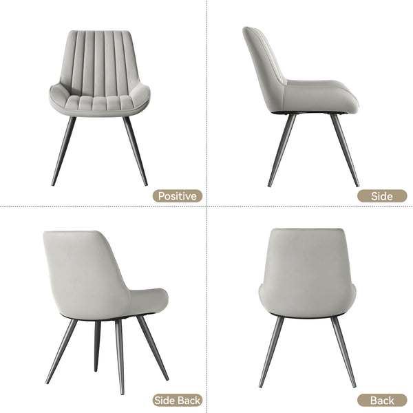 English Elm Modern Dining Chairs Set Of 2 - Comfy Upholstered Fabric Seating With Metal Legs For Any Space T3950P394358