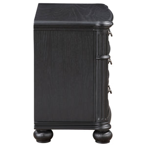 English Elm Taylor Black 3-Drawer Nightstand with Felt-Lined Organizer, Antique Copper Pulls, Sleek Bedroom Storage B062P299900