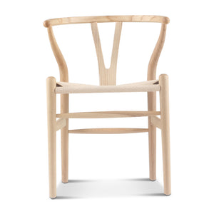 English Elm Set of Two Wishbone Chairs Natural Ash Solid Wood Hand-Woven Paper Cord Seats Eco Oil Finish Durable Stylish 92 B353P354544