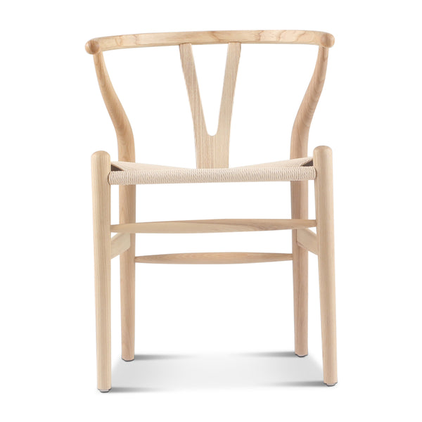 English Elm Set of Two Wishbone Chairs Natural Ash Solid Wood Hand-Woven Paper Cord Seats Eco Oil Finish Durable Stylish 92 B353P354544