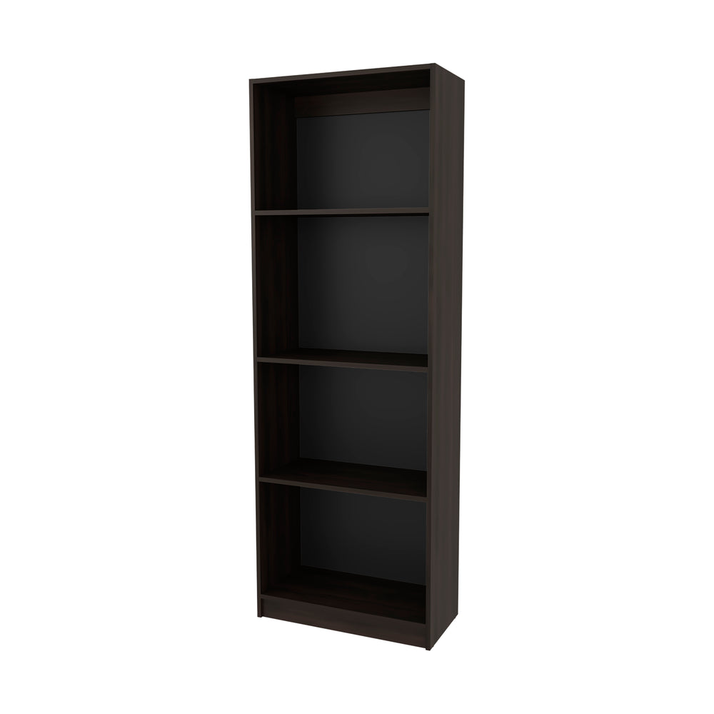 English Elm Fm Furniture Bear Flat Bookcase - Stylish Open Storage With 4 Shelves In Stained Walnut Finish B128P301393