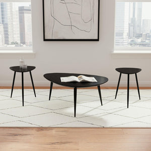 English Elm Xander Mango Wood 3 Piece Triangular Living Room Coffee and End Table Set B062S01619