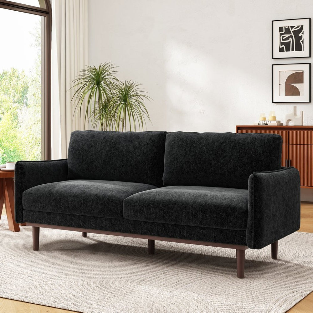 English Elm Modern Chenille Loveseat with Pocket Spring Cushions and Rubberwood Legs for Living Room N763P347228B
