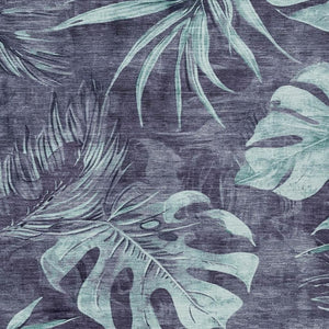HomeRoots 5' Blue and Mint Green Floral Rug - Stylish, Washable Area Rug for Indoor and Outdoor Use, 5' x 8' 624020