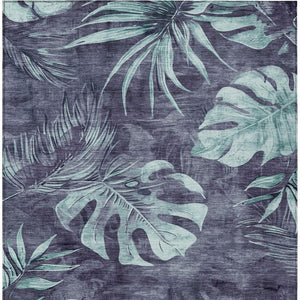 HomeRoots 8' X 10' Blue & Mint Green Floral Area Rug – Washable, Durable, Indoor/Outdoor Charm for Any Space! 624022