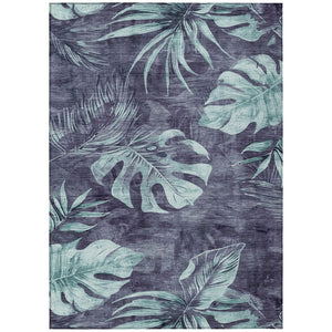 HomeRoots 8' X 10' Blue & Mint Green Floral Area Rug – Washable, Durable, Indoor/Outdoor Charm for Any Space! 624022