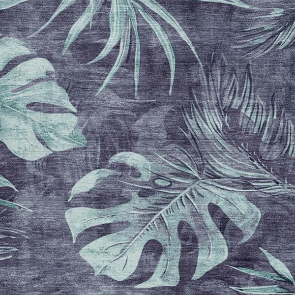 HomeRoots 8' X 10' Blue & Mint Green Floral Area Rug – Washable, Durable, Indoor/Outdoor Charm for Any Space! 624022