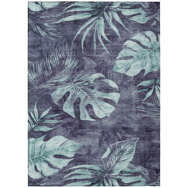 HomeRoots 10' Floral Washable Area Rug in Blue & Mint Green - Durable, Stain-Resistant for Indoor & Outdoor Use 624024
